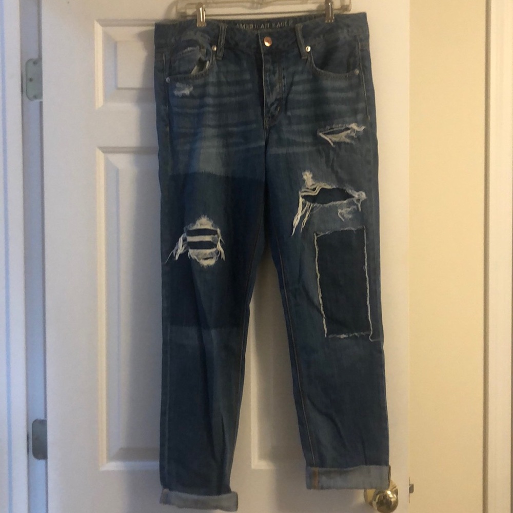 American Eagle Patchwork Boyfriend Jeans - image 1